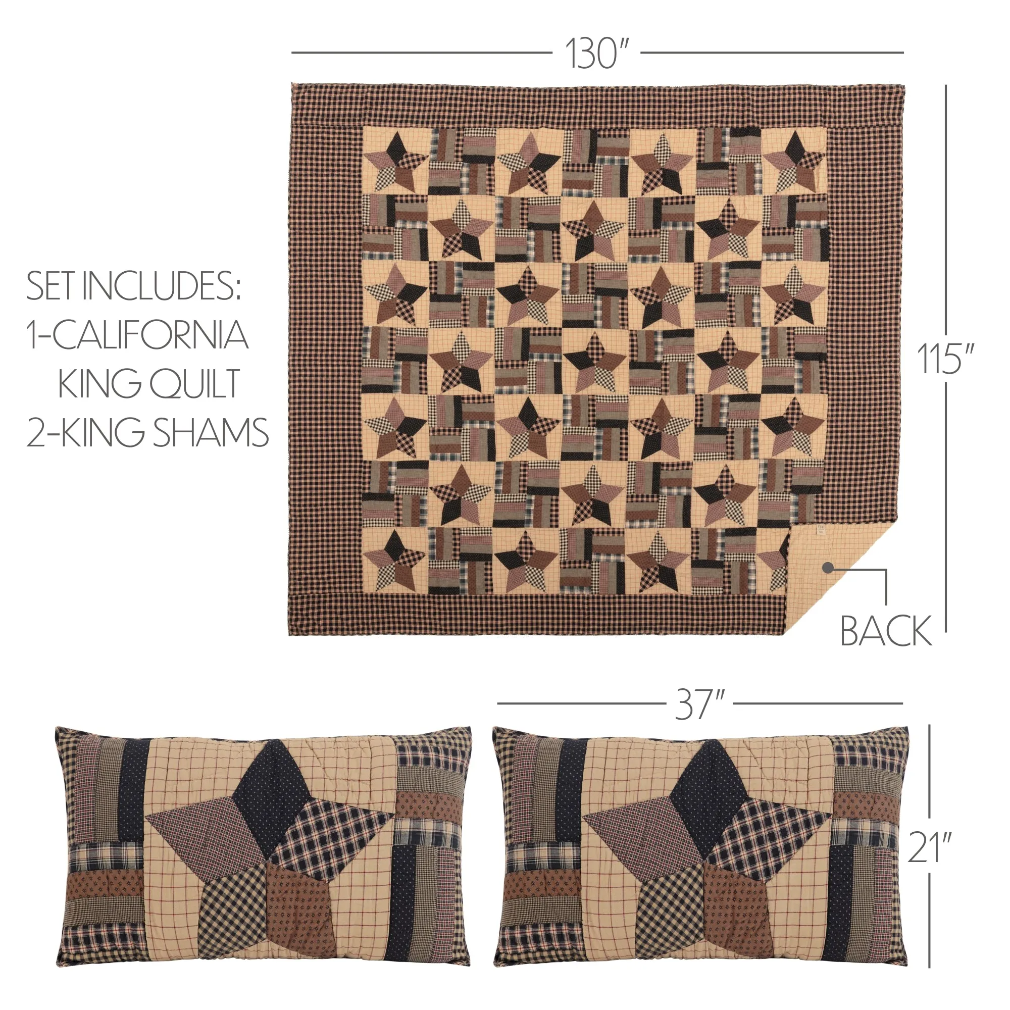 Bingham Star Quilt Set, Quilt w/ Sham