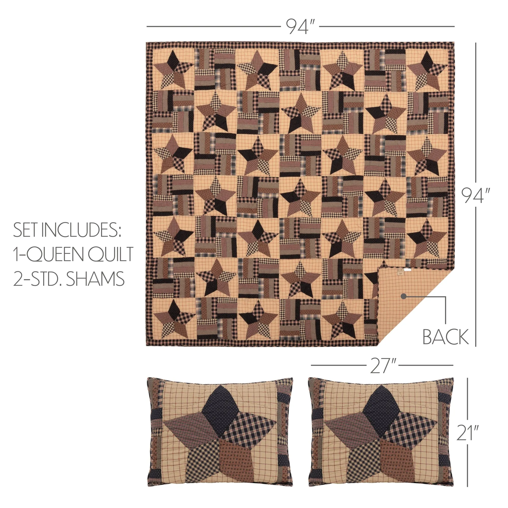 Bingham Star Quilt Set, Quilt w/ Sham