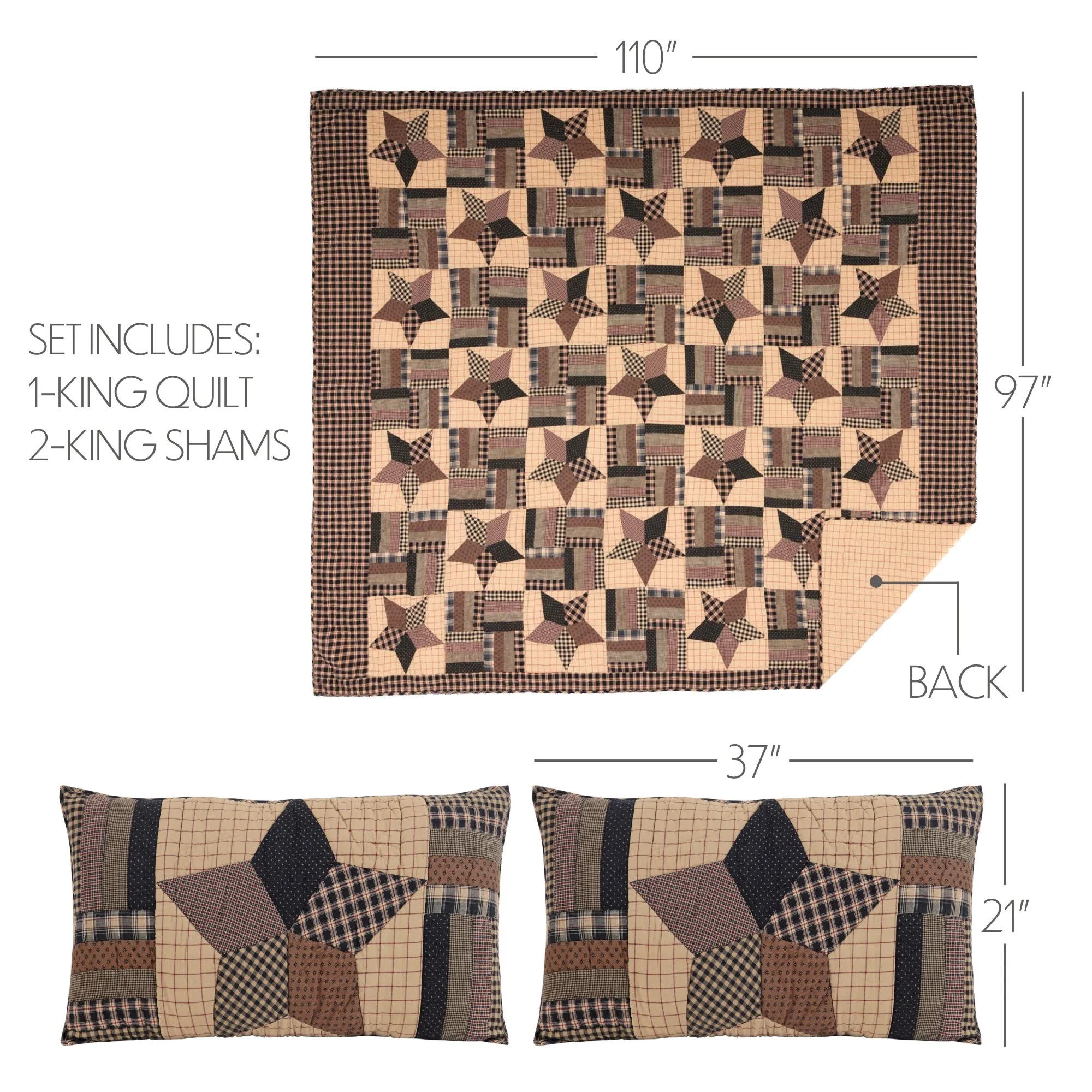 Bingham Star Quilt Set, Quilt w/ Sham