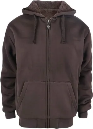 Gary Com Heavyweight Sherpa Hoodies for Men, Thick Fleece Lined Full Zip Up Winter Warm Sweatshirts Work Jackets