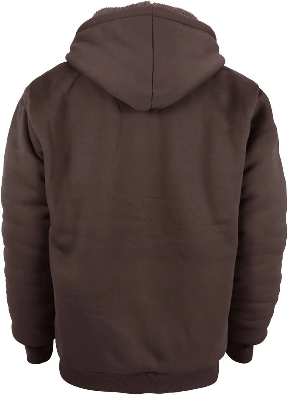 Gary Com Heavyweight Sherpa Hoodies for Men, Thick Fleece Lined Full Zip Up Winter Warm Sweatshirts Work Jackets