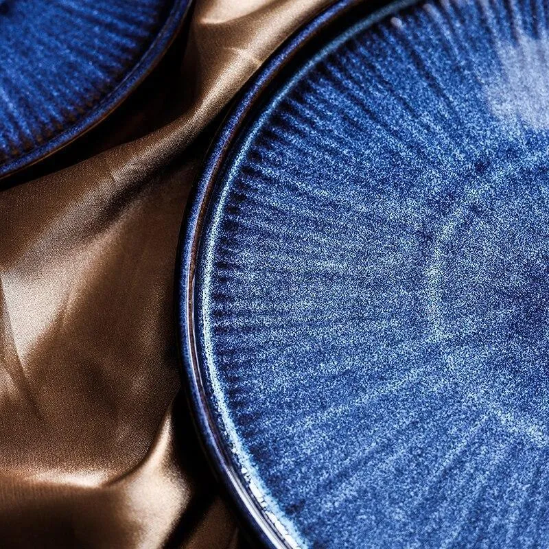 Handmade Blue Plate Sets - 25.5cm (4 Pcs Set)