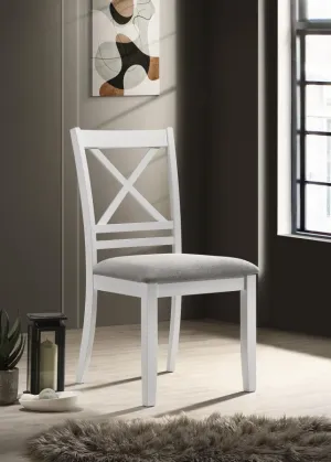 Hollis Cross Back Wood Dining Side Chair White (Set of 2)