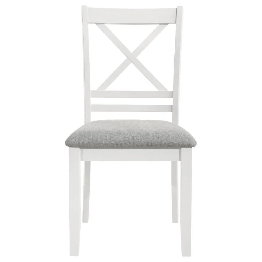 Hollis Cross Back Wood Dining Side Chair White (Set of 2)