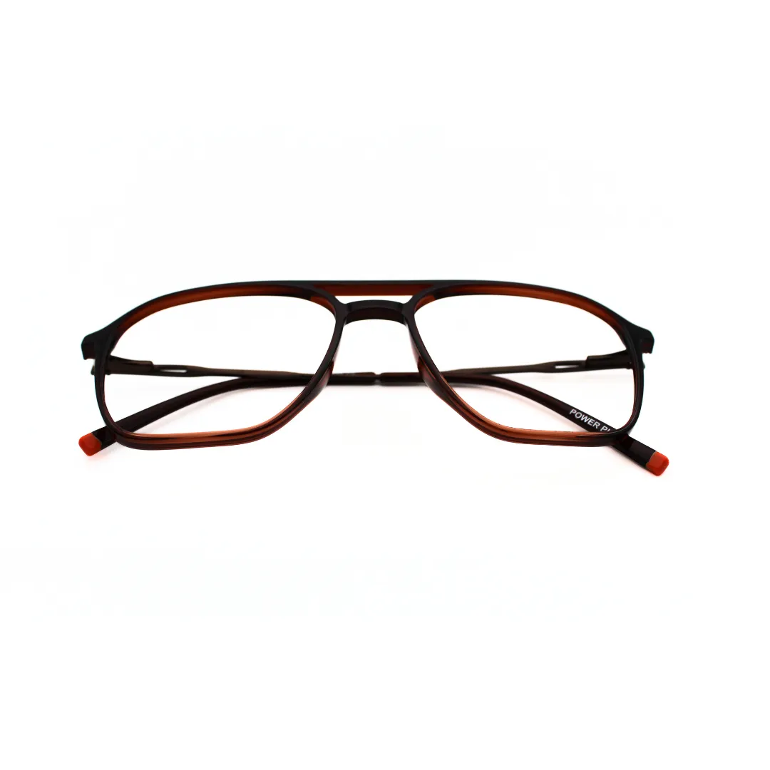 Jubleelens Stylish Aviator Eyeglasses - Glossy Brown 220806