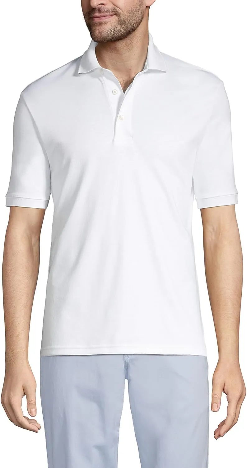 Lands' End Men's Short Sleeve American-Grown Supima Cotton Polo Shirt