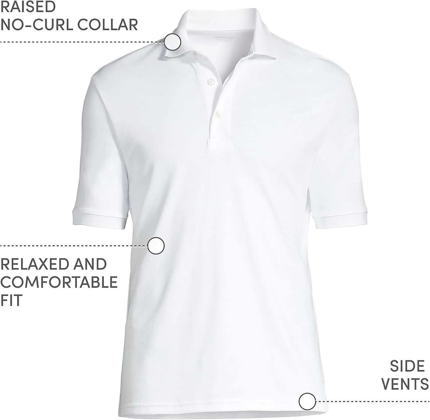Lands' End Men's Short Sleeve American-Grown Supima Cotton Polo Shirt