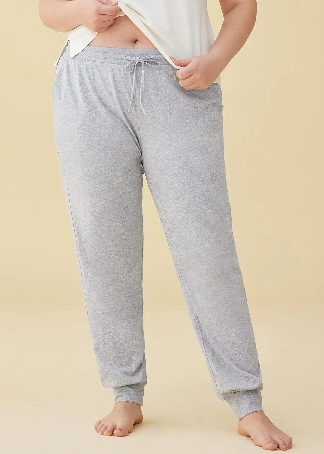 Latuza Women's Cotton Pajama Joggers Knit Lounge Pants