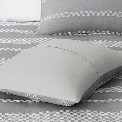 Madison Park 3pc King/California King Knox Clipped Jacquard Duvet Cover Set Gray