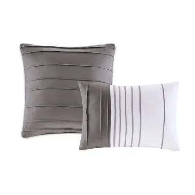 New - 4pc Twin/Twin XL Slate Plaid Comforter Set Black