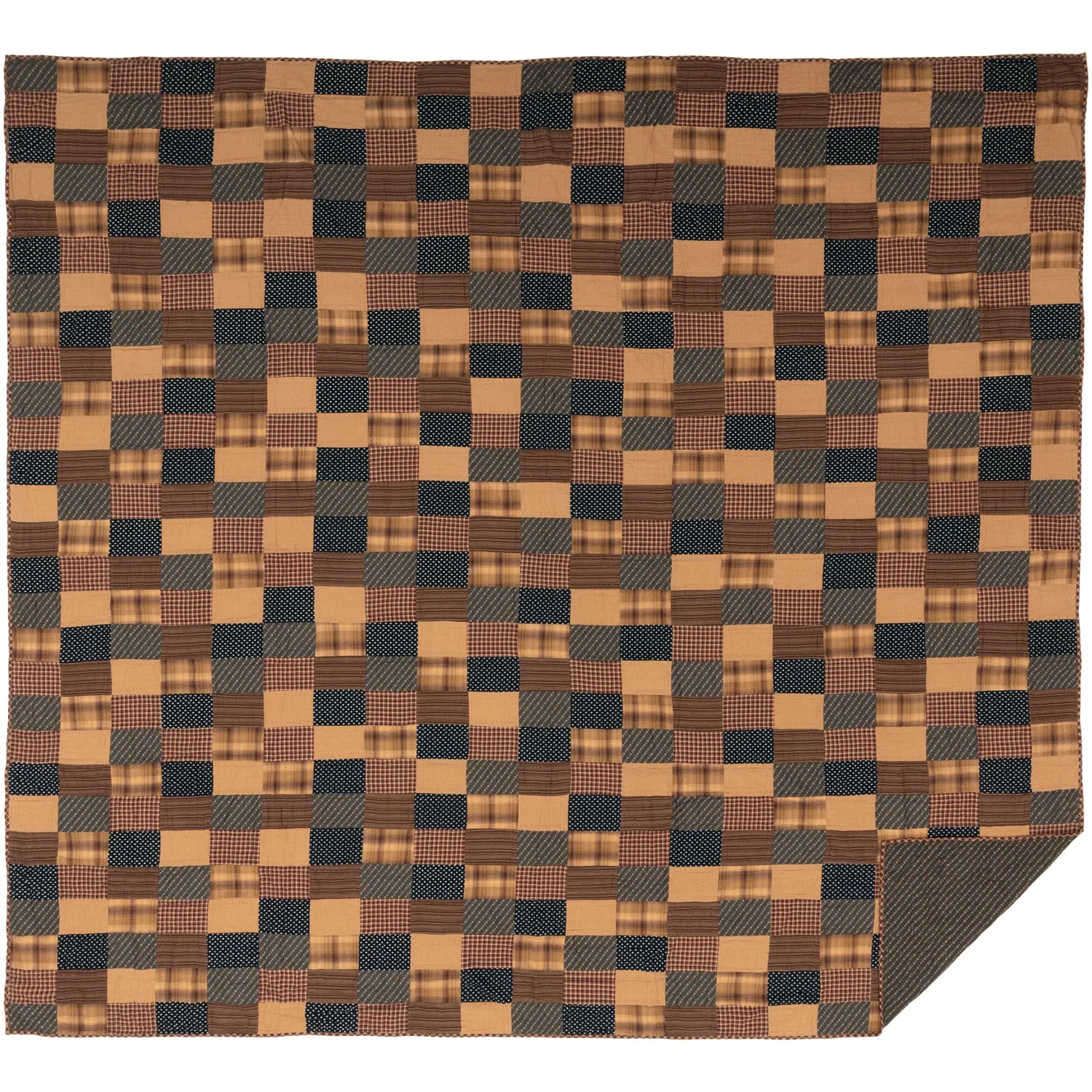 Patriotic Patch Quilt Set, Quilt w/ Sham