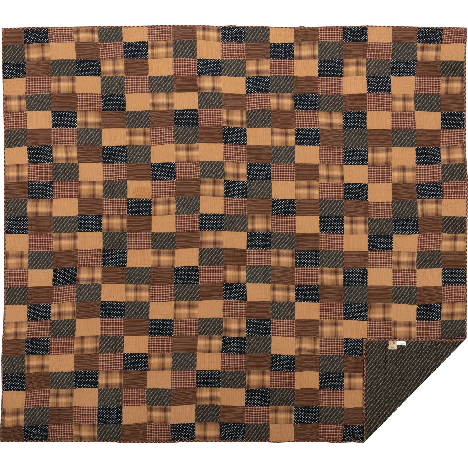 Patriotic Patch Quilt Set, Quilt w/ Sham