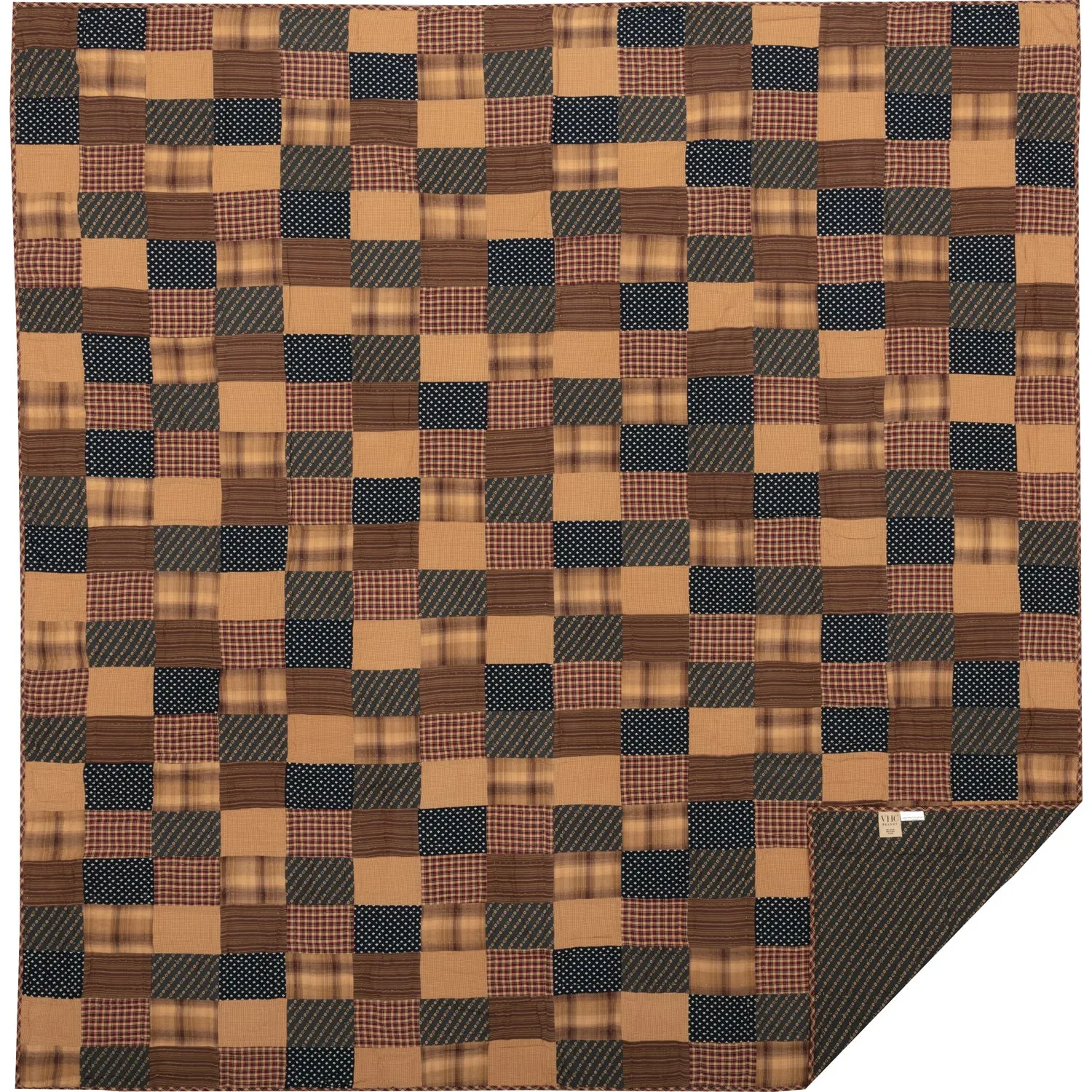 Patriotic Patch Quilt Set, Quilt w/ Sham