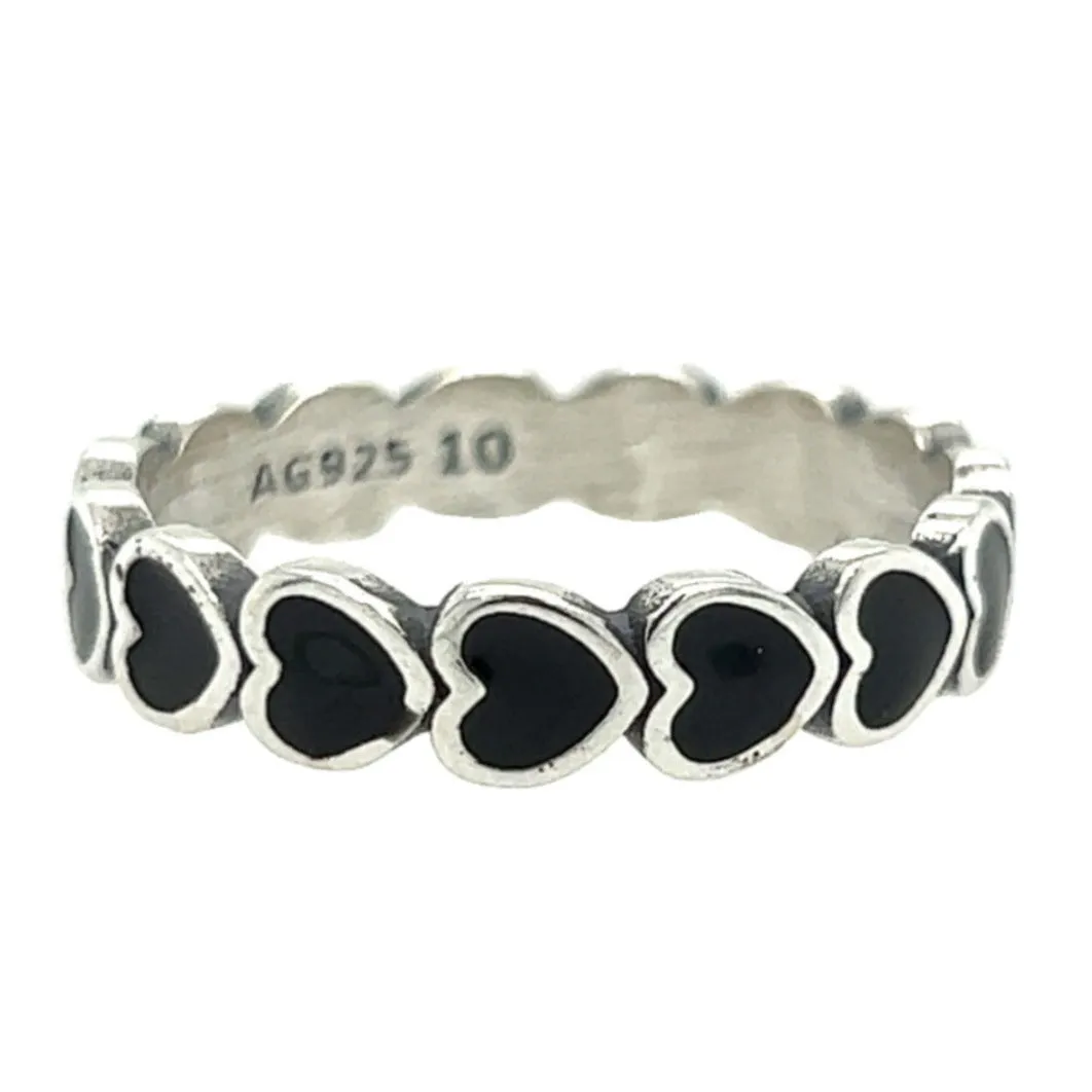 R665 Black Heart Ring