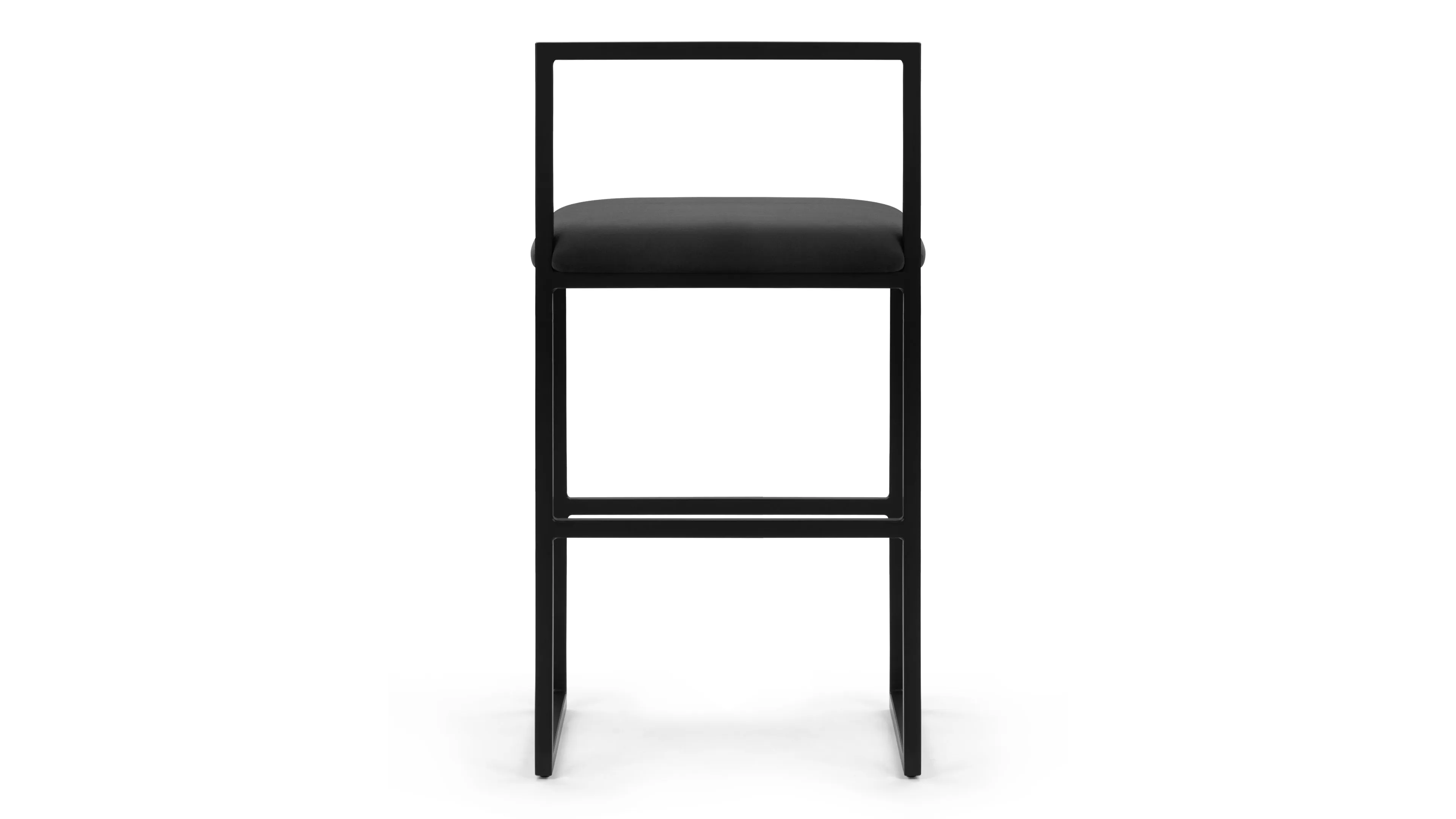 Rens - Rens Counter Stool, Black Plush Velvet