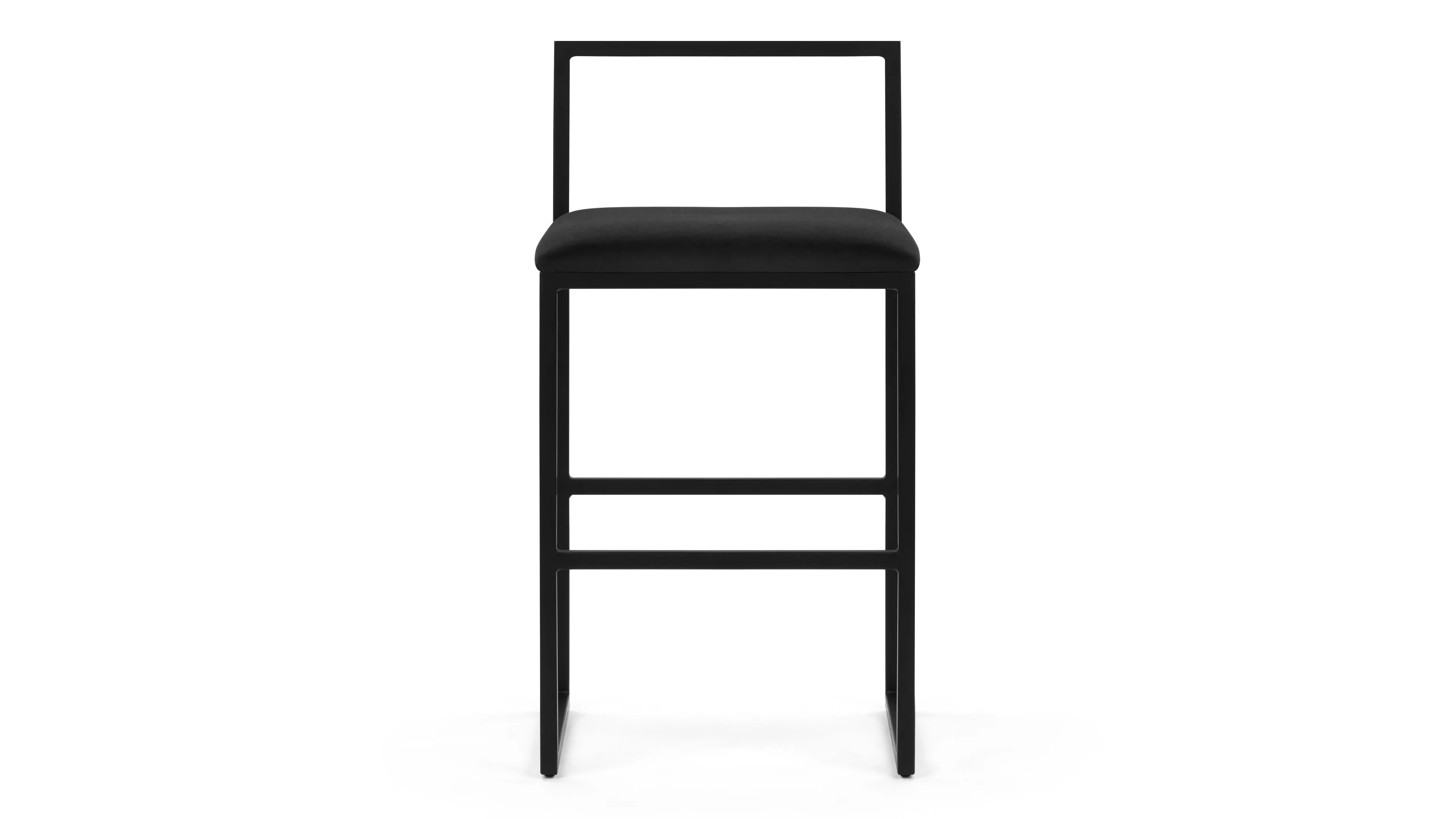 Rens - Rens Counter Stool, Black Plush Velvet