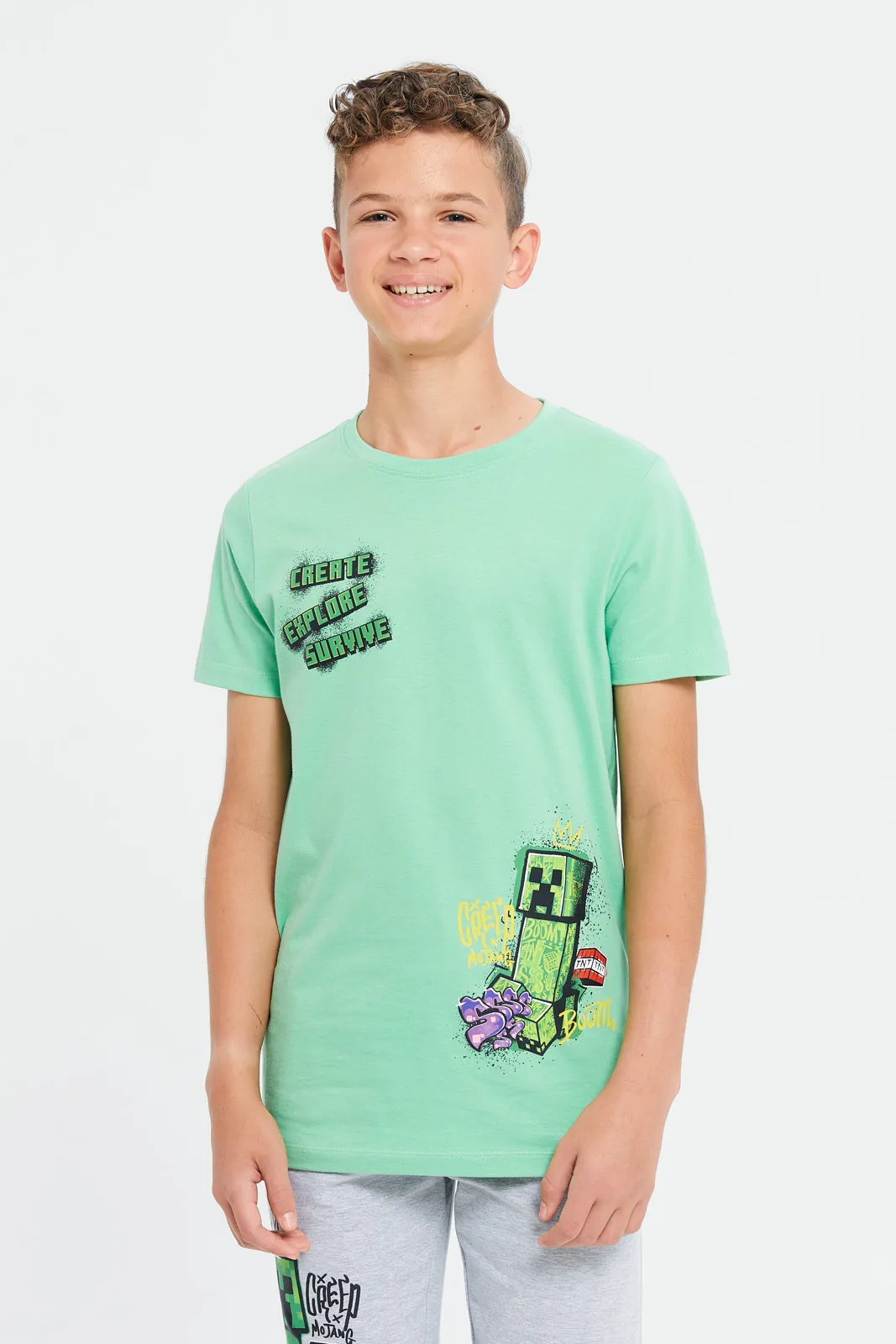 Senior Boys Minecraft Printed Casual Set (2 Piece)