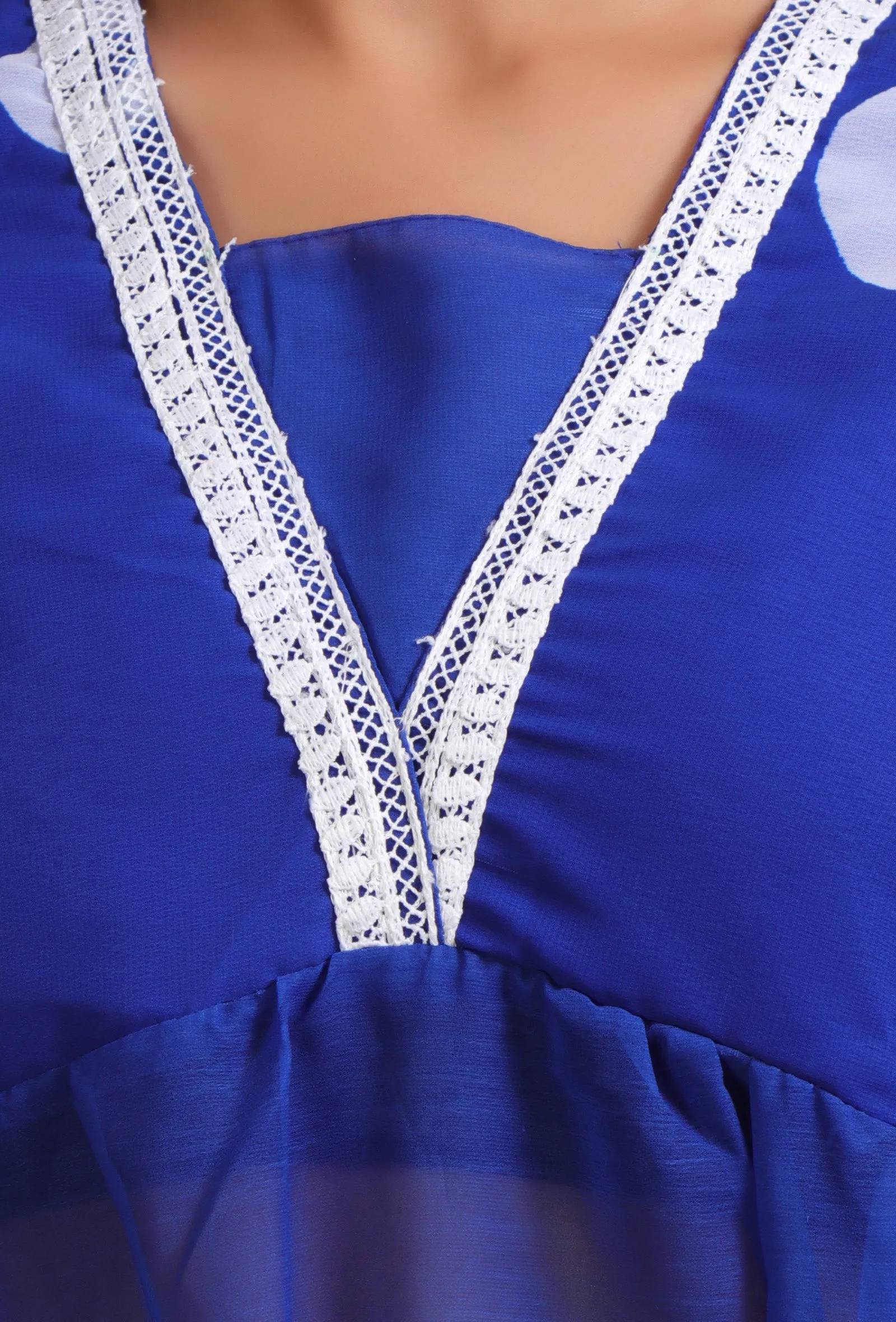 Set Of 2: Blue & White Cotton Plain Kurta & Pant Set