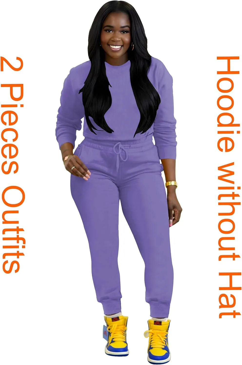 TOPSRANI Womens Two Piece Outfits Bodycon Tracksuit Sweatsuits Hoodie Solid Jogger Biker Workout Lounge Long Sleeve Pant Sets