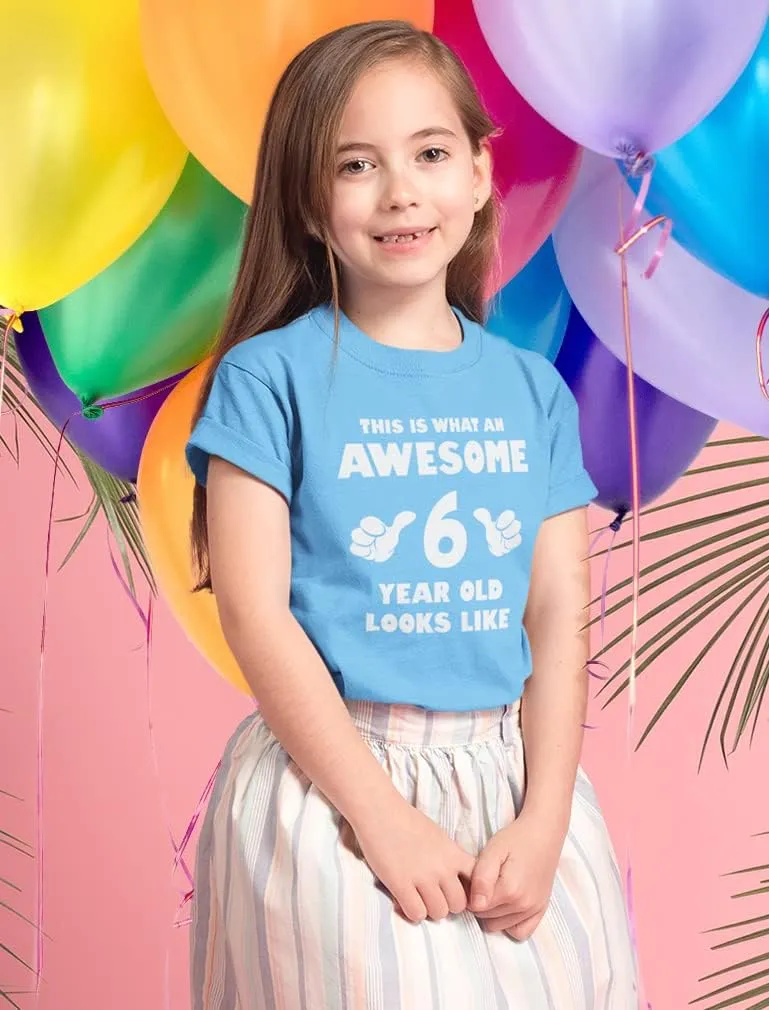 Tstars Awesome 6 Year Old 6th Birthday Shirt Gifts for Girls Boys Youth Kids T-Shirt