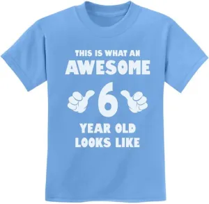 Tstars Awesome 6 Year Old 6th Birthday Shirt Gifts for Girls Boys Youth Kids T-Shirt