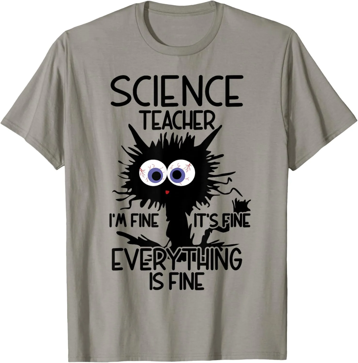 Unisex-Adults, Unisex-Youth Grey Classic Fit Modern Science Theme Cartoon T-Shirt
