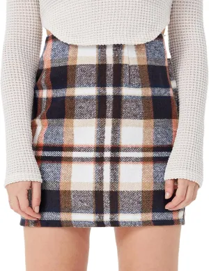 Women's Casual High Waist Plaid Skirt Bodycon Pencil Wool Mini Skirts