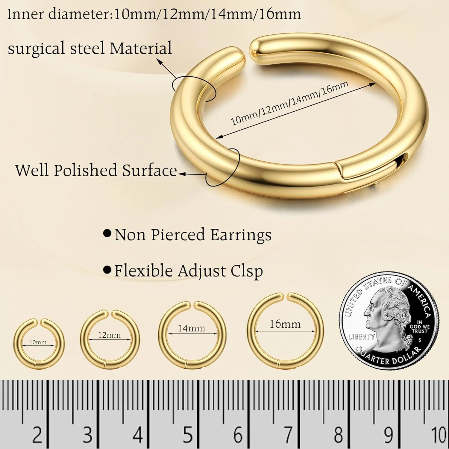 YADOCA 8 Pieces Clip On Earrings For Men Women Non-Piercing Fake Earrings Stainless Steel Clip On Hoop Earring Cool Earrings Ear Clips Set for Gifts