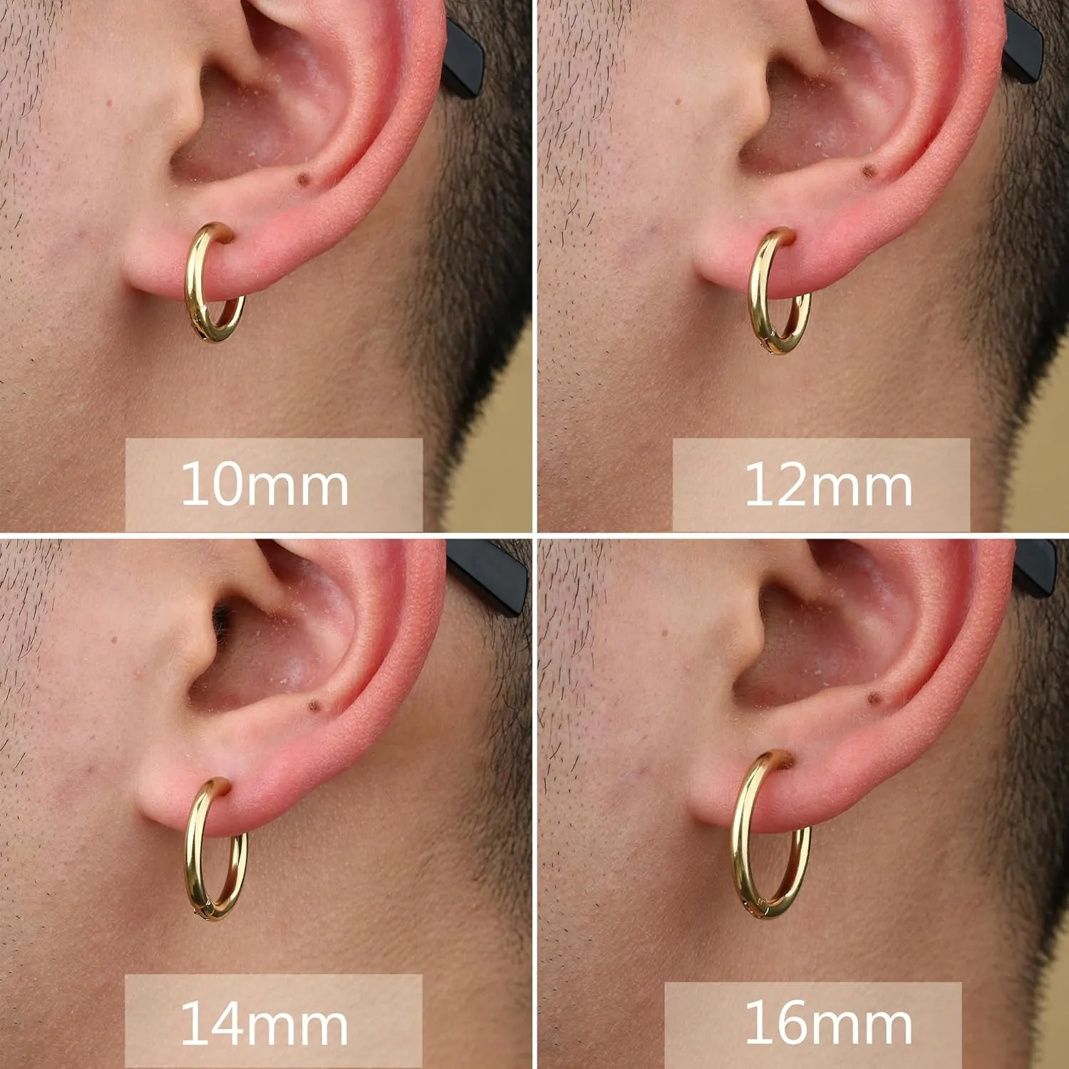 YADOCA 8 Pieces Clip On Earrings For Men Women Non-Piercing Fake Earrings Stainless Steel Clip On Hoop Earring Cool Earrings Ear Clips Set for Gifts