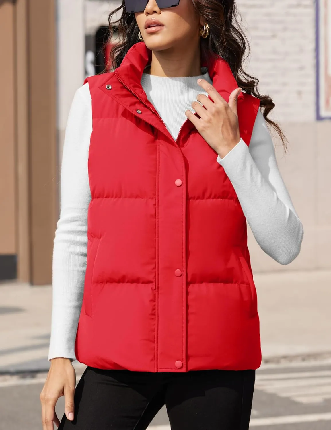 YUCOLEN Down Puffer Vest for Women Lightweight Warm Sleeveless Puffer Jacket 2024 Women Winter Trendy Puffy Vests