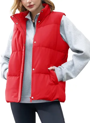 YUCOLEN Down Puffer Vest for Women Lightweight Warm Sleeveless Puffer Jacket 2024 Women Winter Trendy Puffy Vests