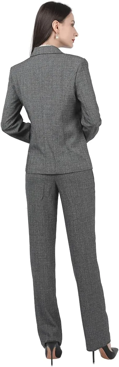 YUNCLOS Women's 2 Piece Double Breasted Suit Set Two Button Blazer and Pants